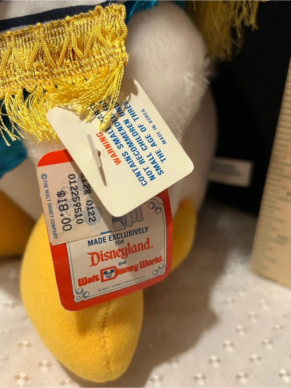 Vintage Disneyland Three Caballeros Donald Duck Plush 16 Mexico Disney